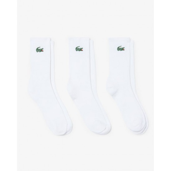 MEIAS LACOSTE CANO ALTO BRANCO - TRIPACK MEIAS LACOSTE CANO ALTO BRANCO - TRIPACK